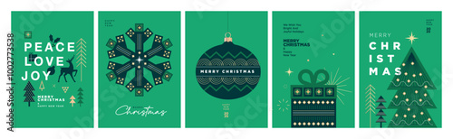 Merry Christmas and Happy New Year. Vector illustrations for greeting card, party invitation card, website banner, social media banner, marketing material.