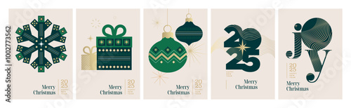 Christmas and New Year Greeting Cards. Vector illustration concepts for background, greeting card, party invitation card, website banner, social media banner, marketing material.