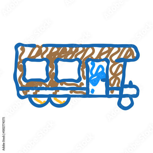 camping house on wheel doodle icon sketch vector. camping house on wheel sign. isolated symbol illustration