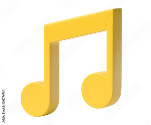 music note melody icon isolated on transparent background. 3D render.