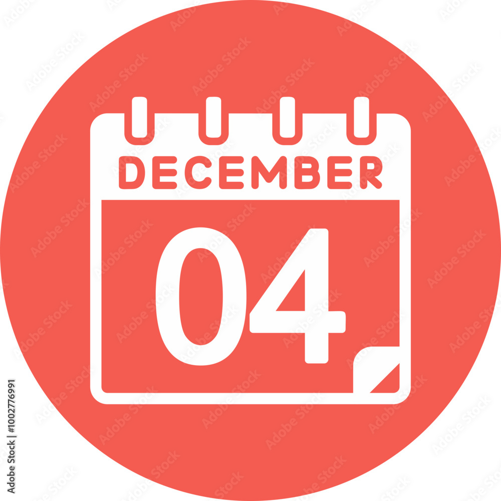 4 December Vector Icon Design 4 December Vector Icon Design