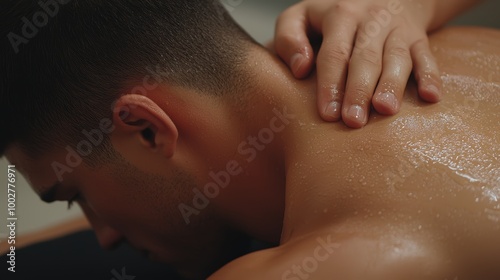 A relaxing massage session focused on muscle recovery and stress relief, highlighting the connection between physical therapy and holistic health. photo