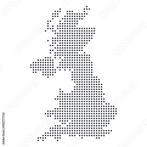 Dotted United Kingdom Map Isolated Element