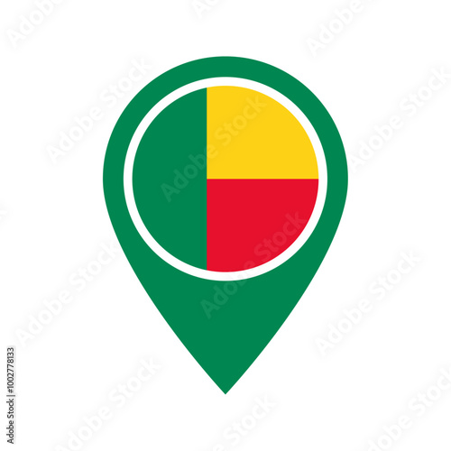 Free Download Benin flag location icon - GFXLoad