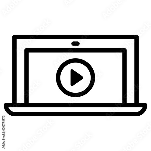Free Download Laptop Play Icon. Simple Computer Vector Illustration. - GFXLoad