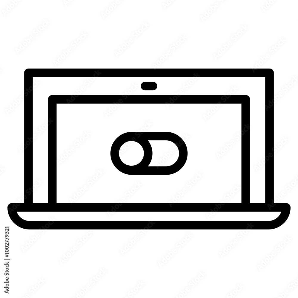 Laptop Off Icon. Simple Computer Vector Illustration. Laptop Off Icon. Simple Computer Vector Illustration.