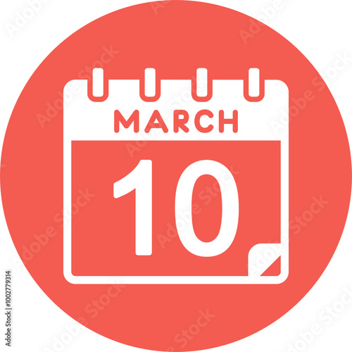 10 March Vector Icon Design