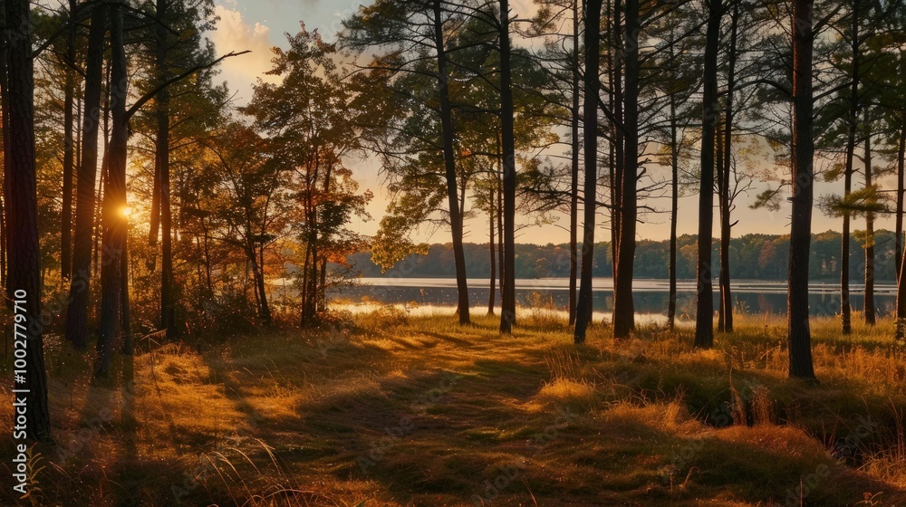 Golden Hour in the Pine Forest Golden Hour in the Pine Forest