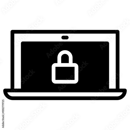Laptop Lock Simple Solid Icon