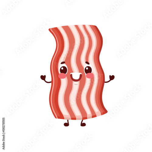 Bacon Meat Food Eat Meal Cuisine Animation Kawaii Character
