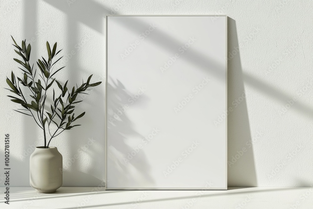 A3 Poster Mockup on White Background created with Generative AI A3 Poster Mockup on White Background created with Generative AI