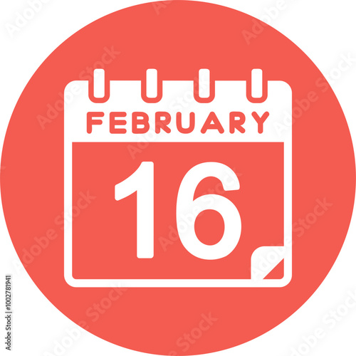 16 February Vector Icon Design