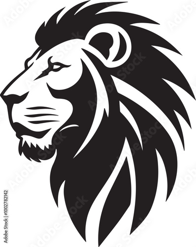 Lion head icon silhouette vector style