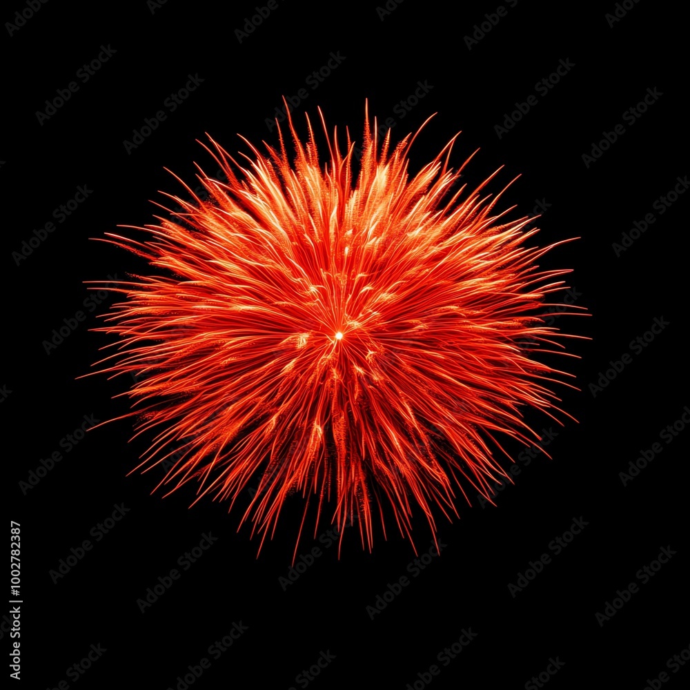 Fireworks with sparkling golden and red light trails, bright explosion against a dark sky, digital illustration, isolated on white background Fireworks with sparkling golden and red light trails, bright explosion against a dark sky, digital illustration, isolated on white background