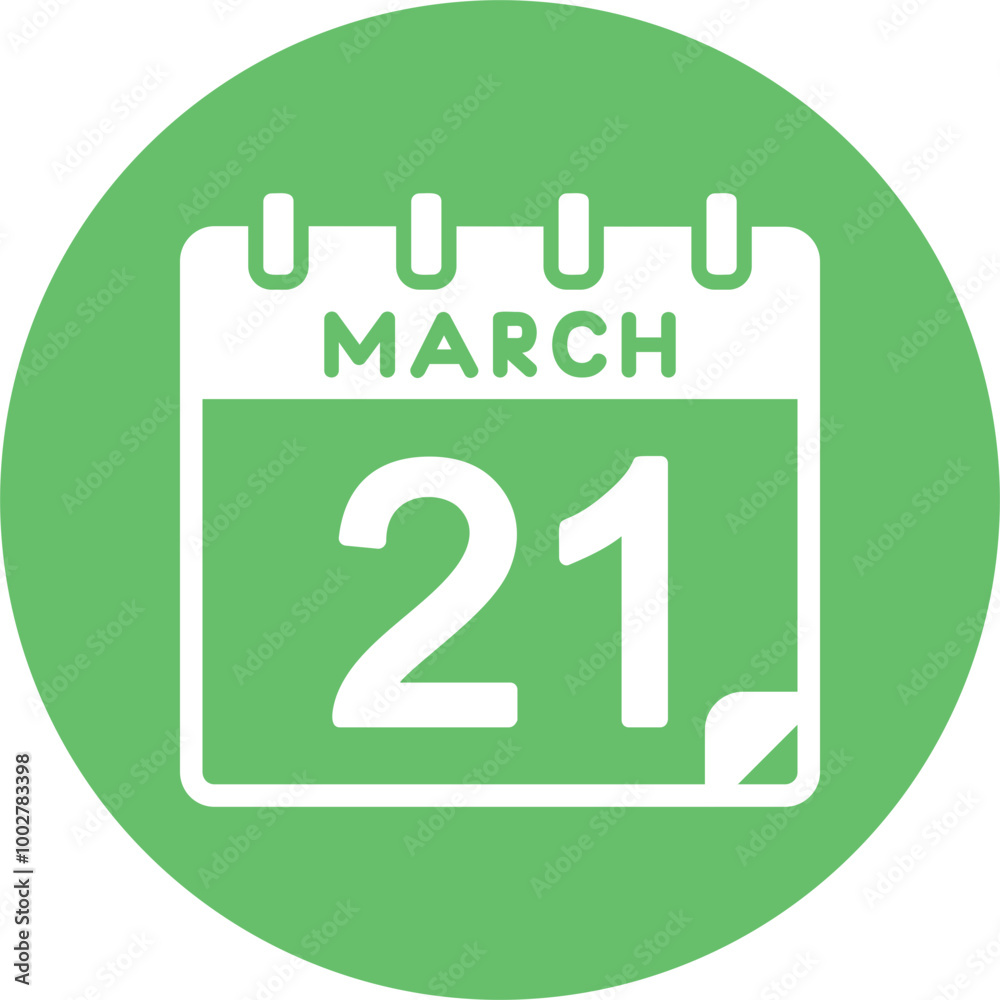 Fototapeta premium 21 March Vector Icon Design