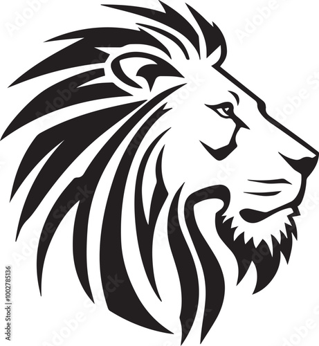 Lion head icon silhouette vector style