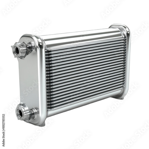 Isolated Car Intercooler Design on White Background