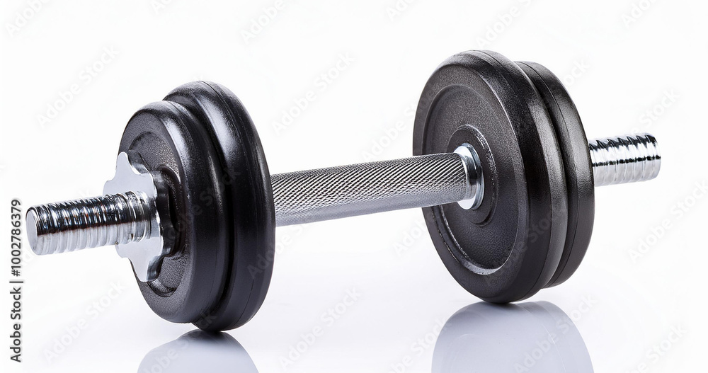 Fitness dumbbells on exercise mat Fitness dumbbells on exercise mat