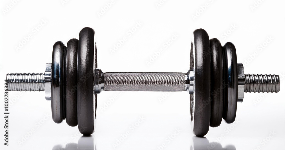 Fitness dumbbells on exercise mat Fitness dumbbells on exercise mat