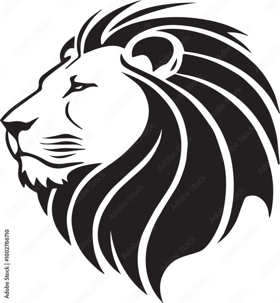 Obraz premium Lion head icon silhouette vector style