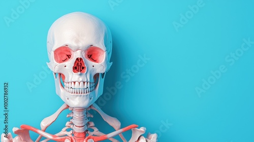 Human Skeleton Model on Colorful Background