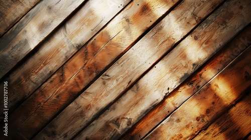 Reclaimed Wooden Panel Wall with Skylight Illumination