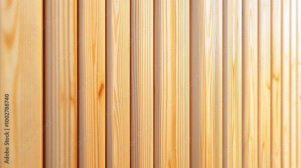 Fototapeta premium Modern Light Pine Wood Panels in Sunlight