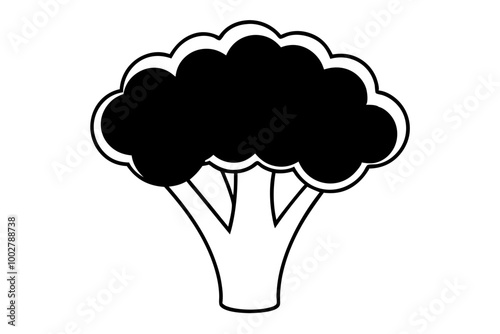 roccoli silhouette black silhouette vector illustration