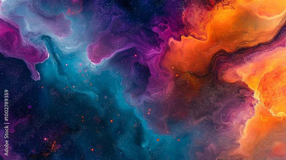 Celestial Spiral Nebula in Vibrant Colors Celestial Spiral Nebula in Vibrant Colors