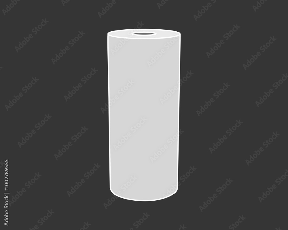 Fototapeta premium Textile roll vector icon. Paper tube illustration design for kitchen cleaning towel, carpet, scroll whatman, fabric.