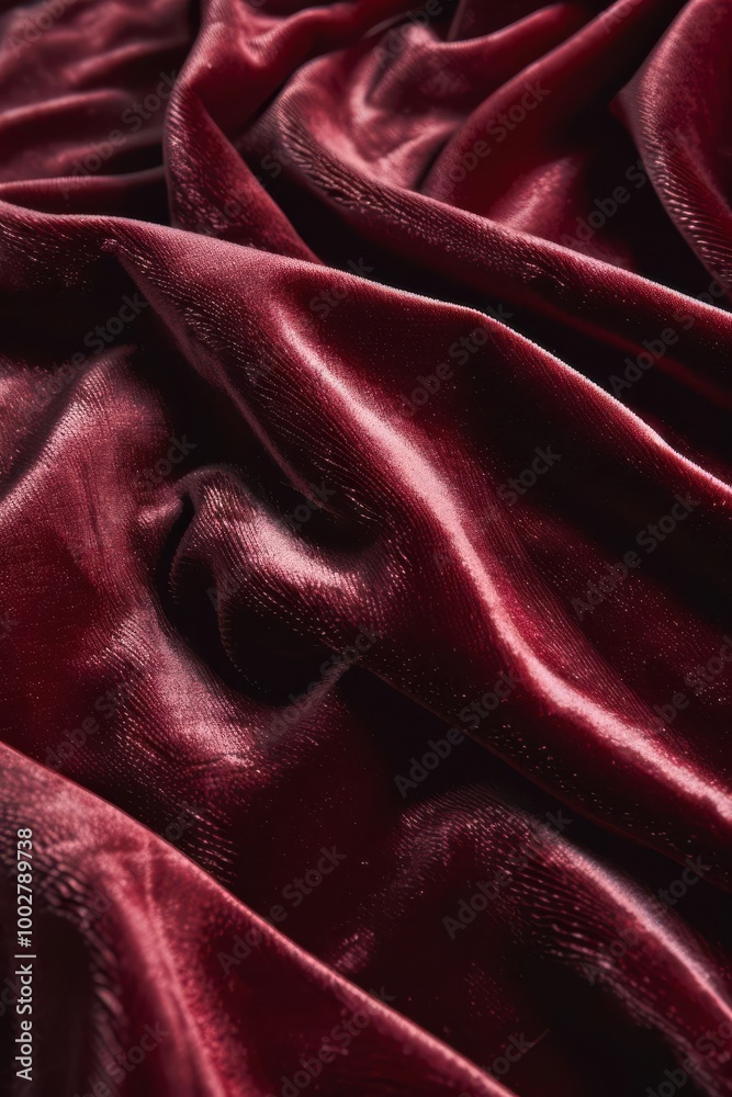 Fototapeta premium A highly detailed shot of velvet fabric, showing the soft, plush surface with light reflecting gently off the fibers, luxurious material, tactile sensation