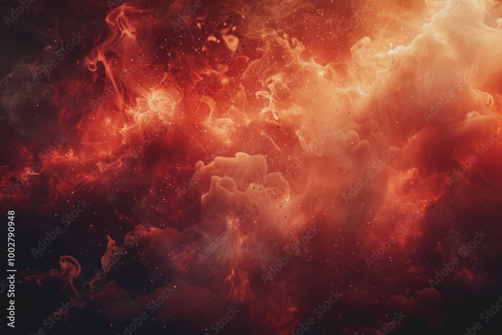 Obraz premium The abstract background of red flames combined with black gives a hot feeling.