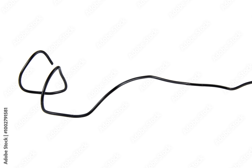 Black wire cable of usb and adapter isolated on transparent background. Black wire cable of usb and adapter isolated on transparent background.