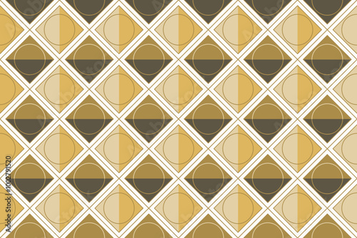 A seamless pattern of circles and squares in various shades of neutral colors