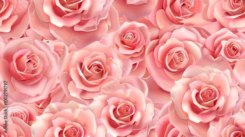 A Vibrant Arrangement of Soft Pink Roses Creating a Lush Floral Backdrop for Decorations