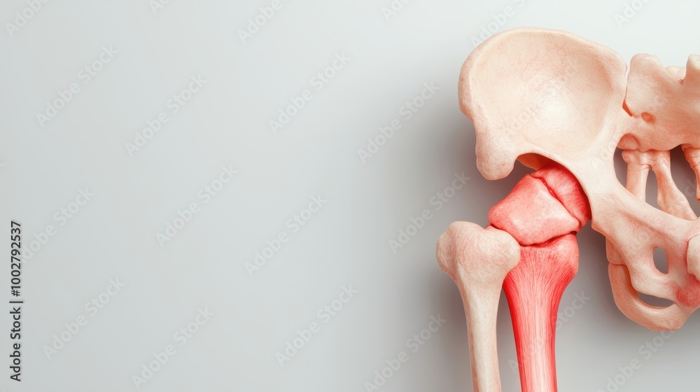 Fototapeta premium Human Skeleton Anatomy Close-up of Hip Joint