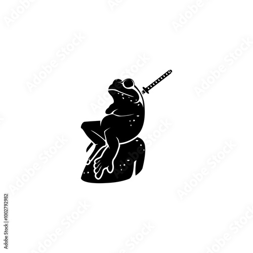 Abstract Frog Samurai Illustration With Sword