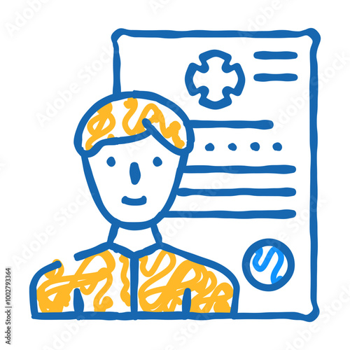 medical data client information kyc doodle icon sketch vector. medical data client information kyc sign. isolated symbol illustration