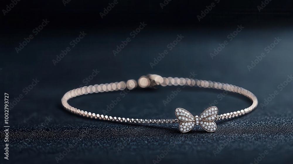 Diamond bracelet with a butterfly design, small diamonds accentuating the wings, bracelet, diamond, butterfly, elegant Diamond bracelet with a butterfly design, small diamonds accentuating the wings, bracelet, diamond, butterfly, elegant