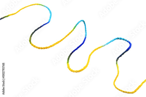 Multicolored rope isolated on transparent background.