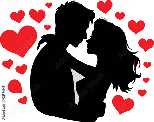  Love image silhouette vector style