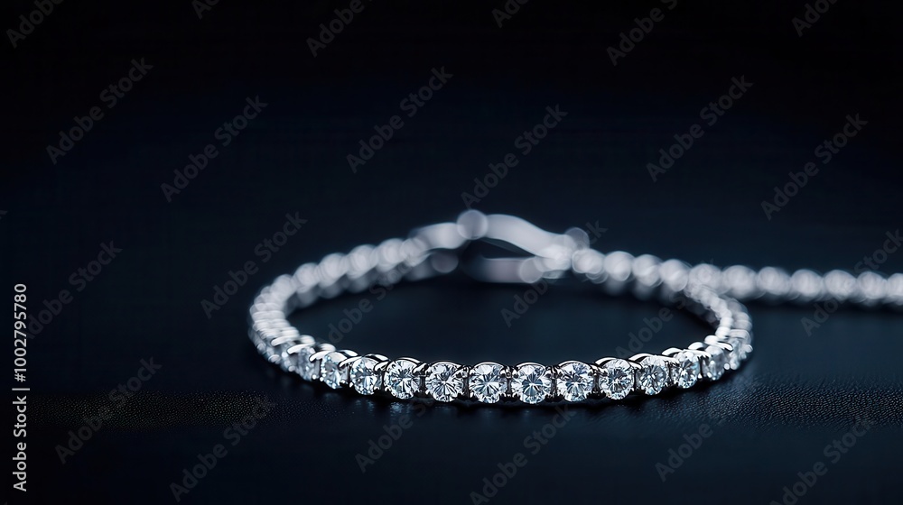 Isolated view of a diamond bracelet with a scalloped edge, delicate and unique, bracelet, diamond, scalloped, elegant Isolated view of a diamond bracelet with a scalloped edge, delicate and unique, bracelet, diamond, scalloped, elegant