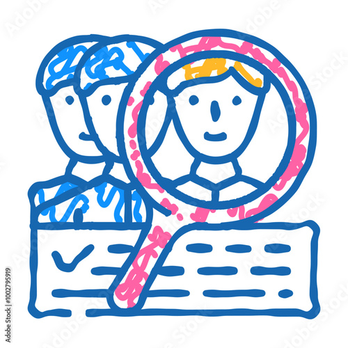 customer study kyc doodle icon sketch vector. customer study kyc sign. isolated symbol illustration