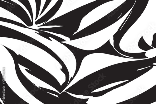 Modern Monochrome Black Art Pattern Wallpaper Design