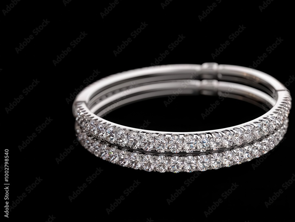 Diamond bracelet with a three-row design, each row sparkling with diamonds, bracelet, diamond, three-row, elegant Diamond bracelet with a three-row design, each row sparkling with diamonds, bracelet, diamond, three-row, elegant