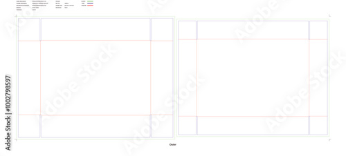 Canvas Print Custom dimensions corrugated boxes with lid dieline 160011
