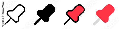 Editable vector push pin icon. Part of a big icon set family. Perfect for web and app interfaces, presentations, infographics, etc