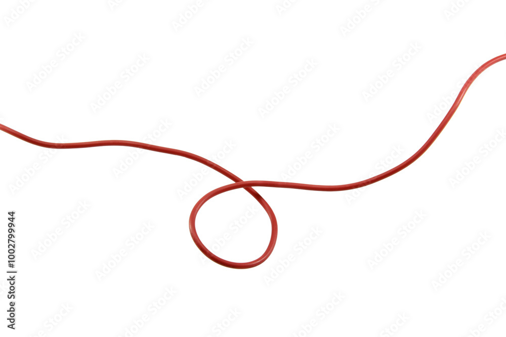 Small red wire cable isolated on transparent background. Small red wire cable isolated on transparent background.