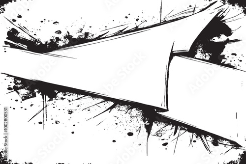 Sketchy Grunge Texture on Vintage Paper Banner