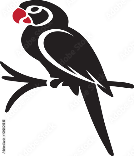 Parrot icon silhouette vector style